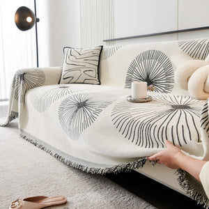 Dandelion Reversible Striped Couch Throw Cover for Living Room Pet Sofa Slipcovers Couch Protector