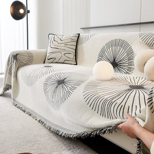 Dandelion Reversible Striped Couch Throw Cover for Living Room Pet Sofa Slipcovers Couch Protector