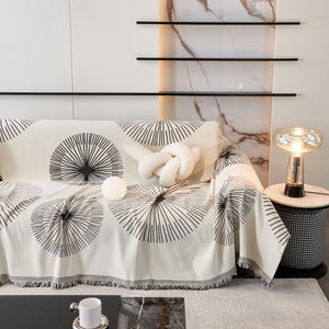 Dandelion Reversible Striped Couch Throw Cover for Living Room Pet Sofa Slipcovers Couch Protector