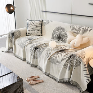 Dandelion Reversible Striped Couch Throw Cover for Living Room Pet Sofa Slipcovers Couch Protector