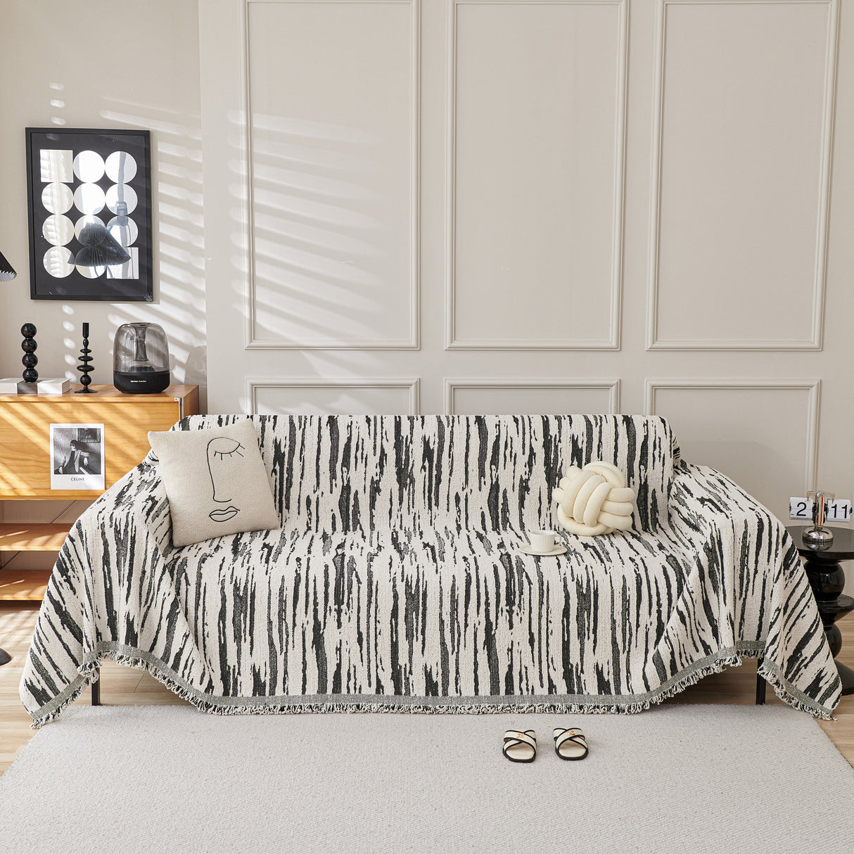 Reversible Sofa Throw Blanket, Couch Cover Sofa Slipcover for Most Shape Sofas