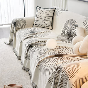 Dandelion Reversible Striped Couch Throw Cover for Living Room Pet Sofa Slipcovers Couch Protector