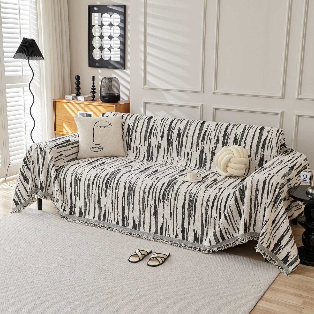 Reversible Sofa Throw Blanket, Couch Cover Sofa Slipcover for Most Shape Sofas