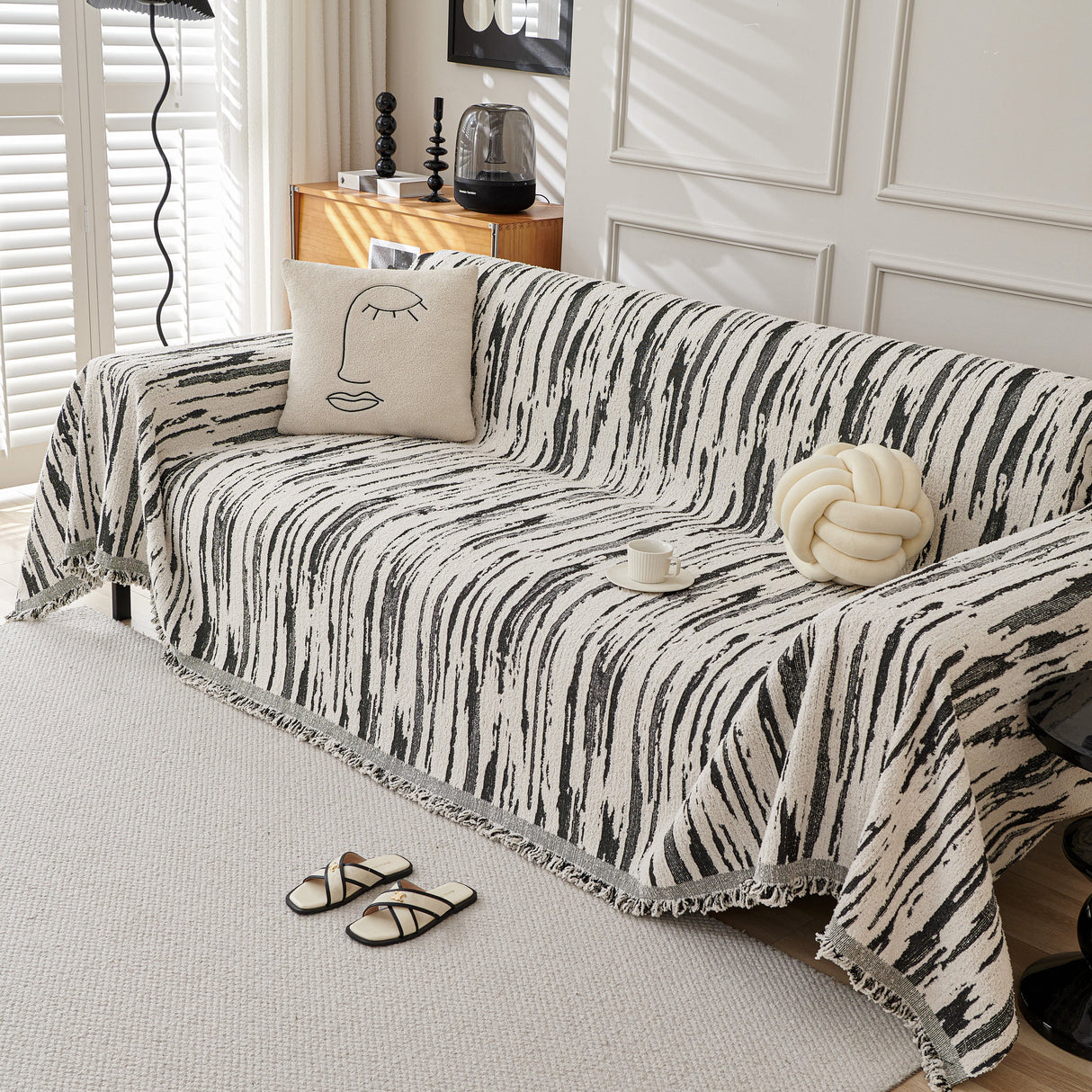 Reversible Sofa Throw Blanket, Couch Cover Sofa Slipcover for Most Shape Sofas