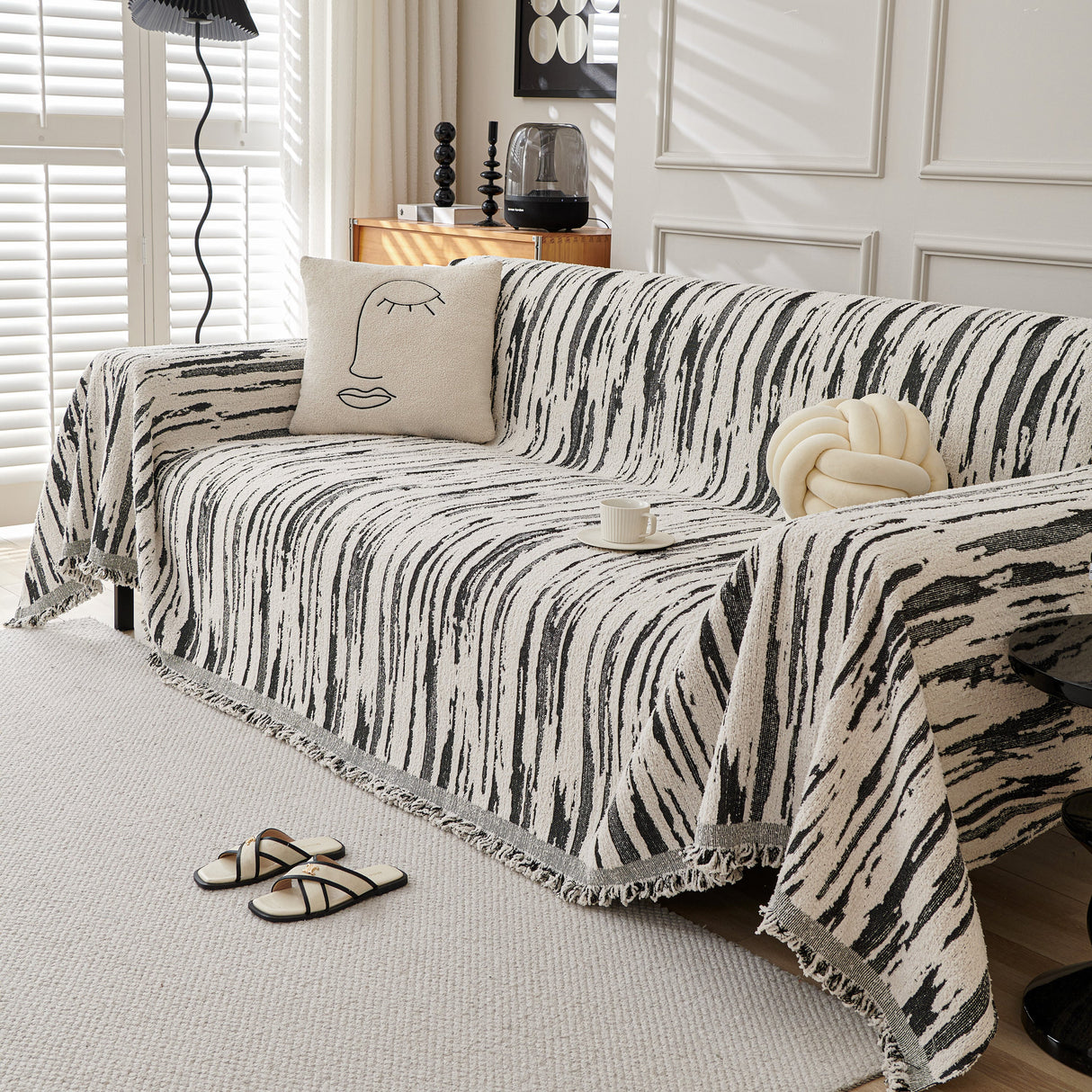 Reversible Sofa Throw Blanket, Couch Cover Sofa Slipcover for Most Shape Sofas