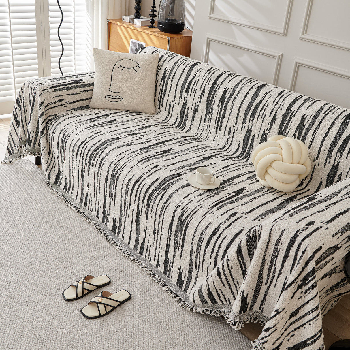 Reversible Sofa Throw Blanket, Couch Cover Sofa Slipcover for Most Shape Sofas