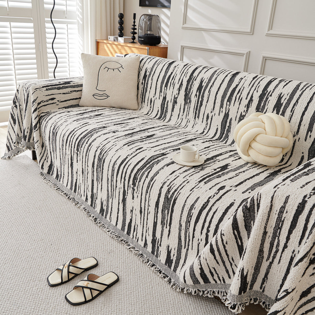 Reversible Sofa Throw Blanket, Couch Cover Sofa Slipcover for Most Shape Sofas