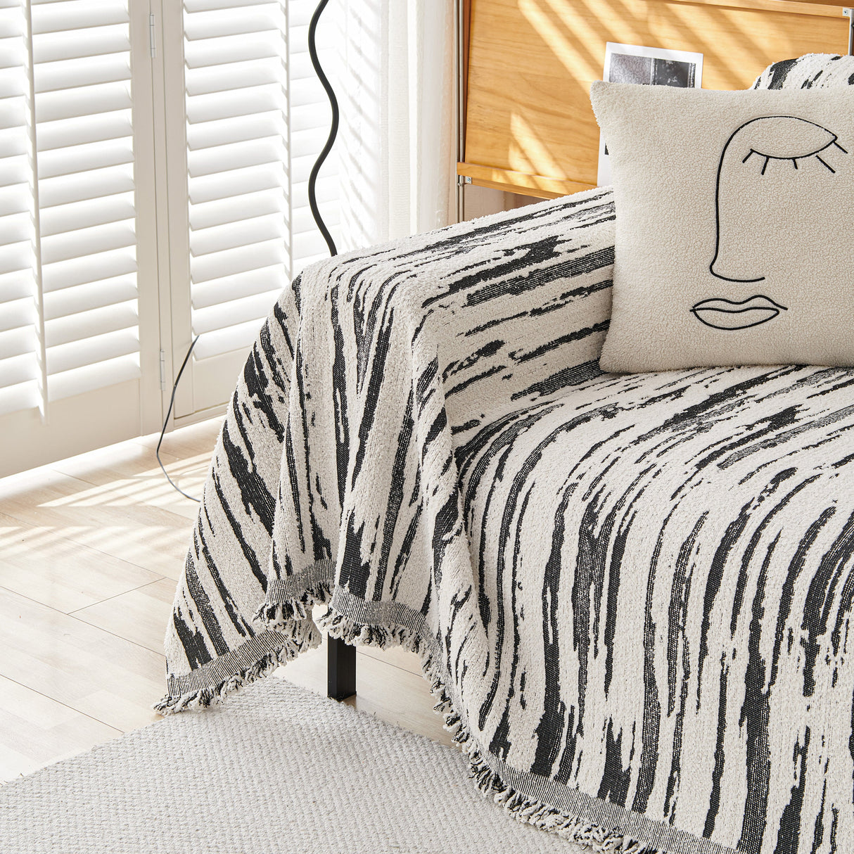 Reversible Sofa Throw Blanket, Couch Cover Sofa Slipcover for Most Shape Sofas