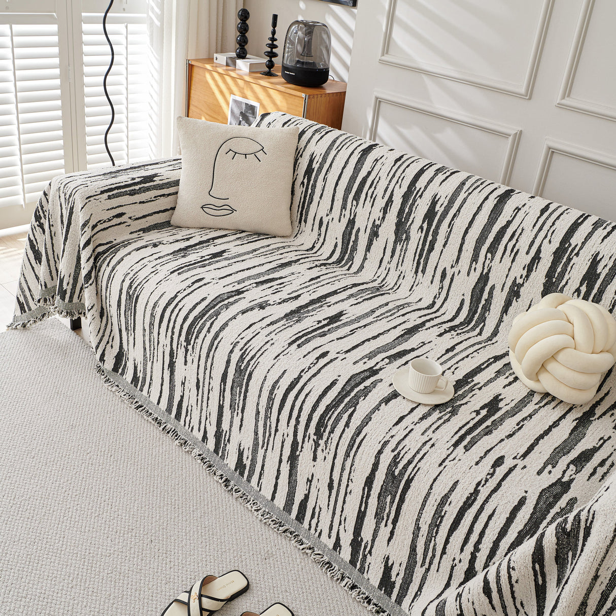 Reversible Sofa Throw Blanket, Couch Cover Sofa Slipcover for Most Shape Sofas