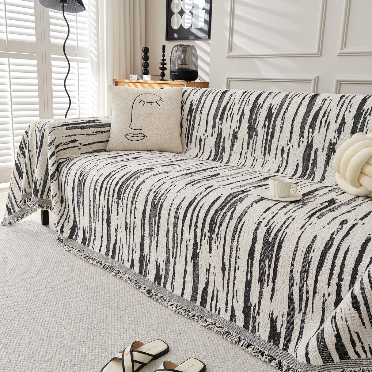 Reversible Sofa Throw Blanket, Couch Cover Sofa Slipcover for Most Shape Sofas