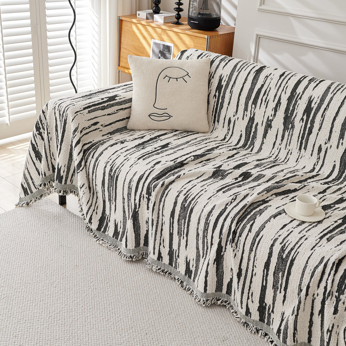 Reversible Sofa Throw Blanket, Couch Cover Sofa Slipcover for Most Shape Sofas