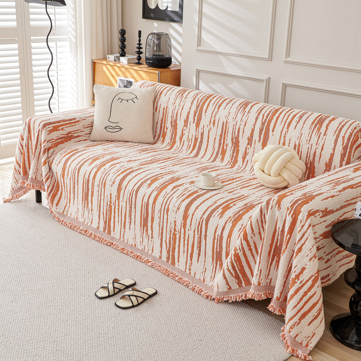 Reversible Sofa Throw Blanket, Couch Cover Sofa Slipcover for Most Shape Sofas