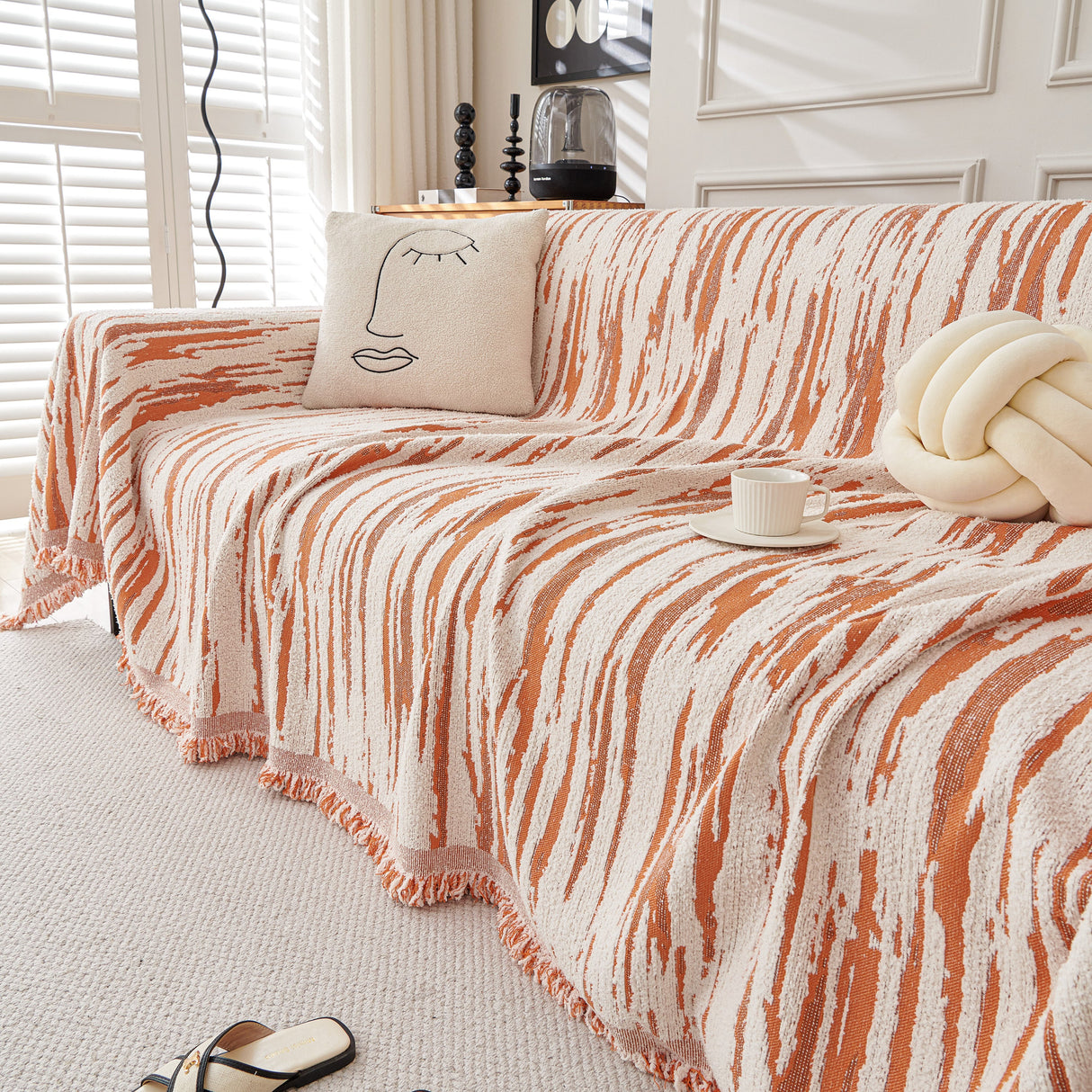 Reversible Sofa Throw Blanket, Couch Cover Sofa Slipcover for Most Shape Sofas