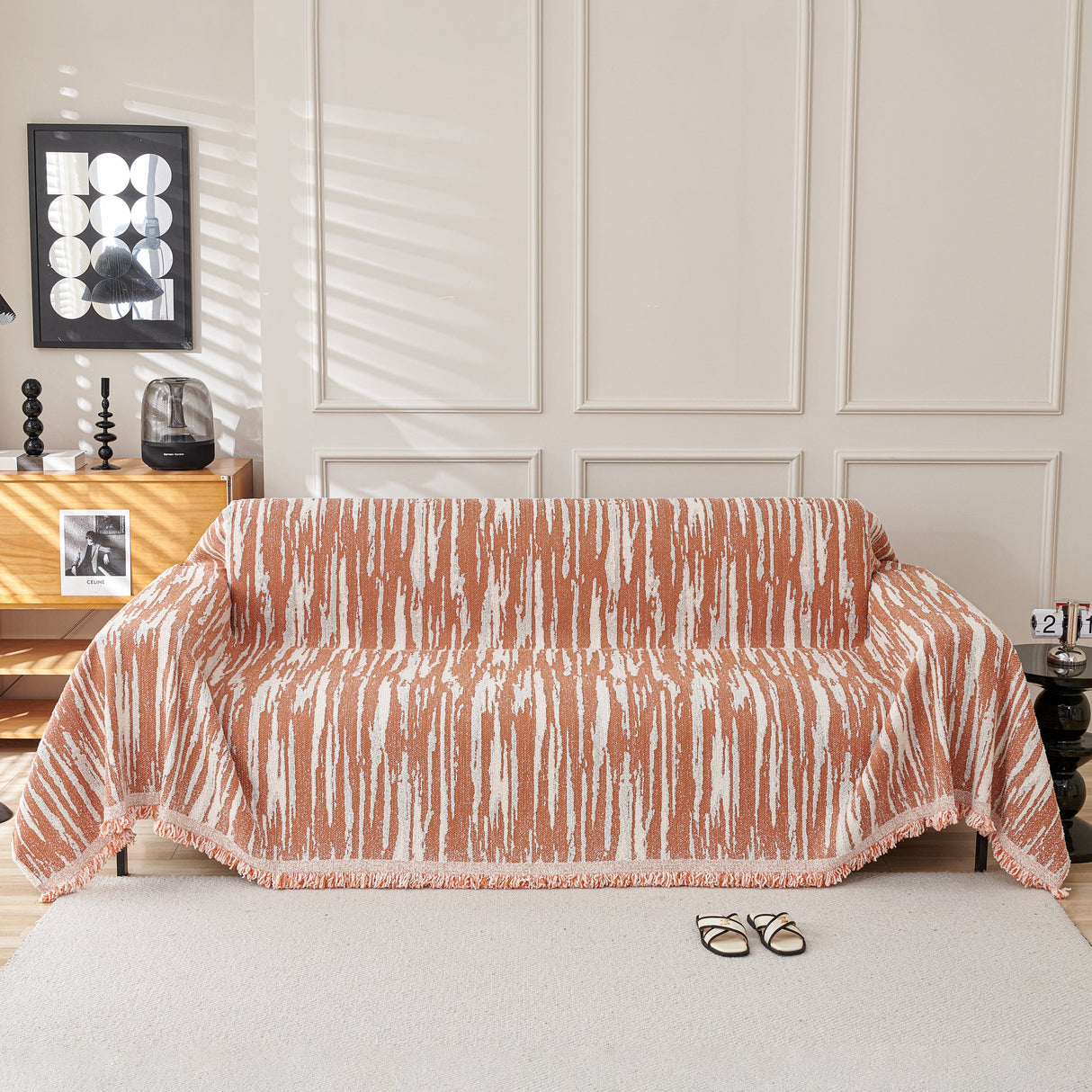 Reversible Sofa Throw Blanket, Couch Cover Sofa Slipcover for Most Shape Sofas