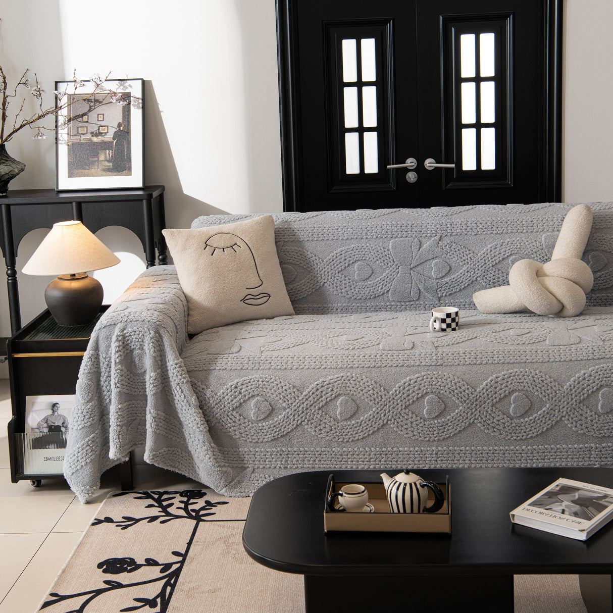 Soft Plush Fleece Throw Blanket for Couch Solid Cute Warm Couch Cover Blanket for Winter