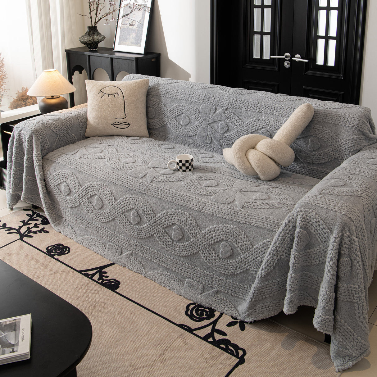 Soft Plush Fleece Throw Blanket for Couch Solid Cute Warm Couch Cover Blanket for Winter