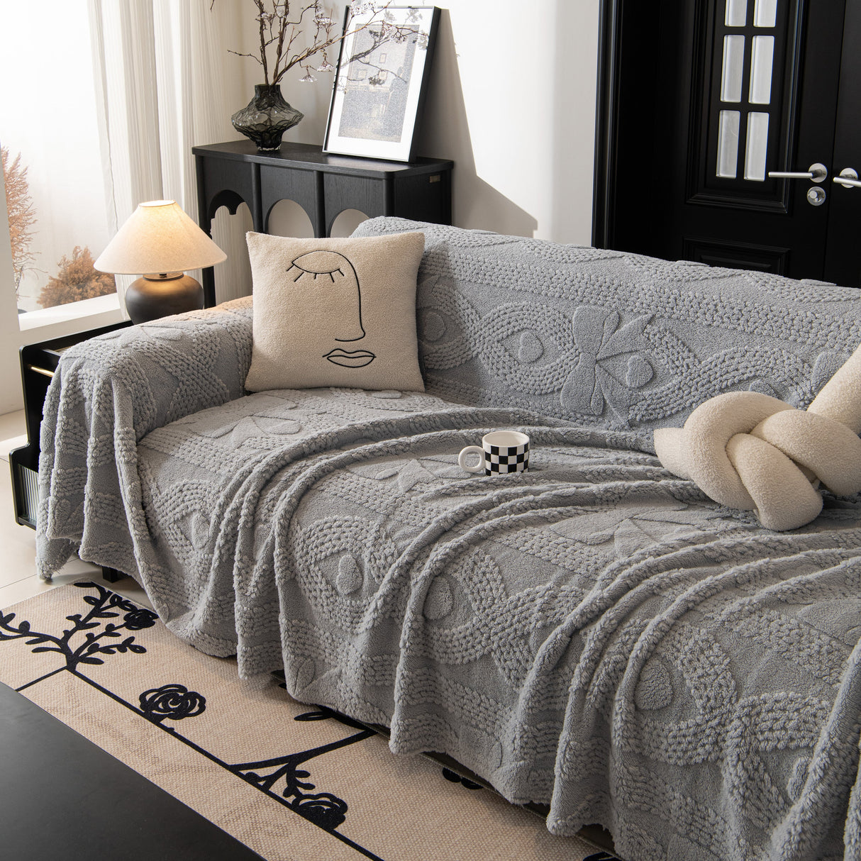 Soft Plush Fleece Throw Blanket for Couch Solid Cute Warm Couch Cover Blanket for Winter