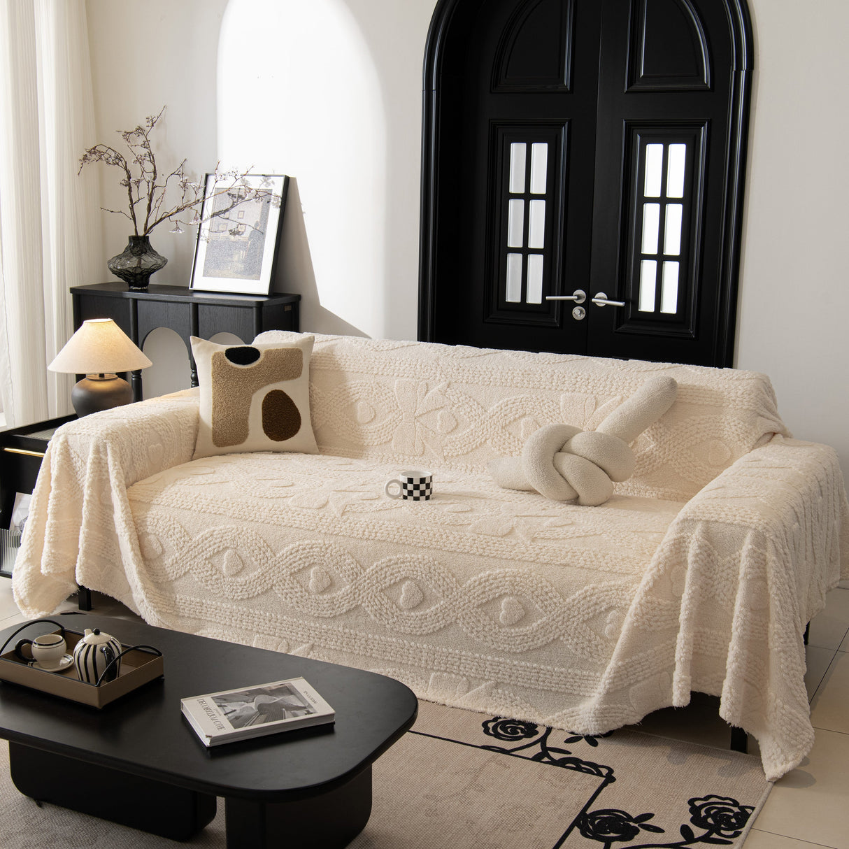 Soft Plush Fleece Throw Blanket for Couch Solid Cute Warm Couch Cover Blanket for Winter