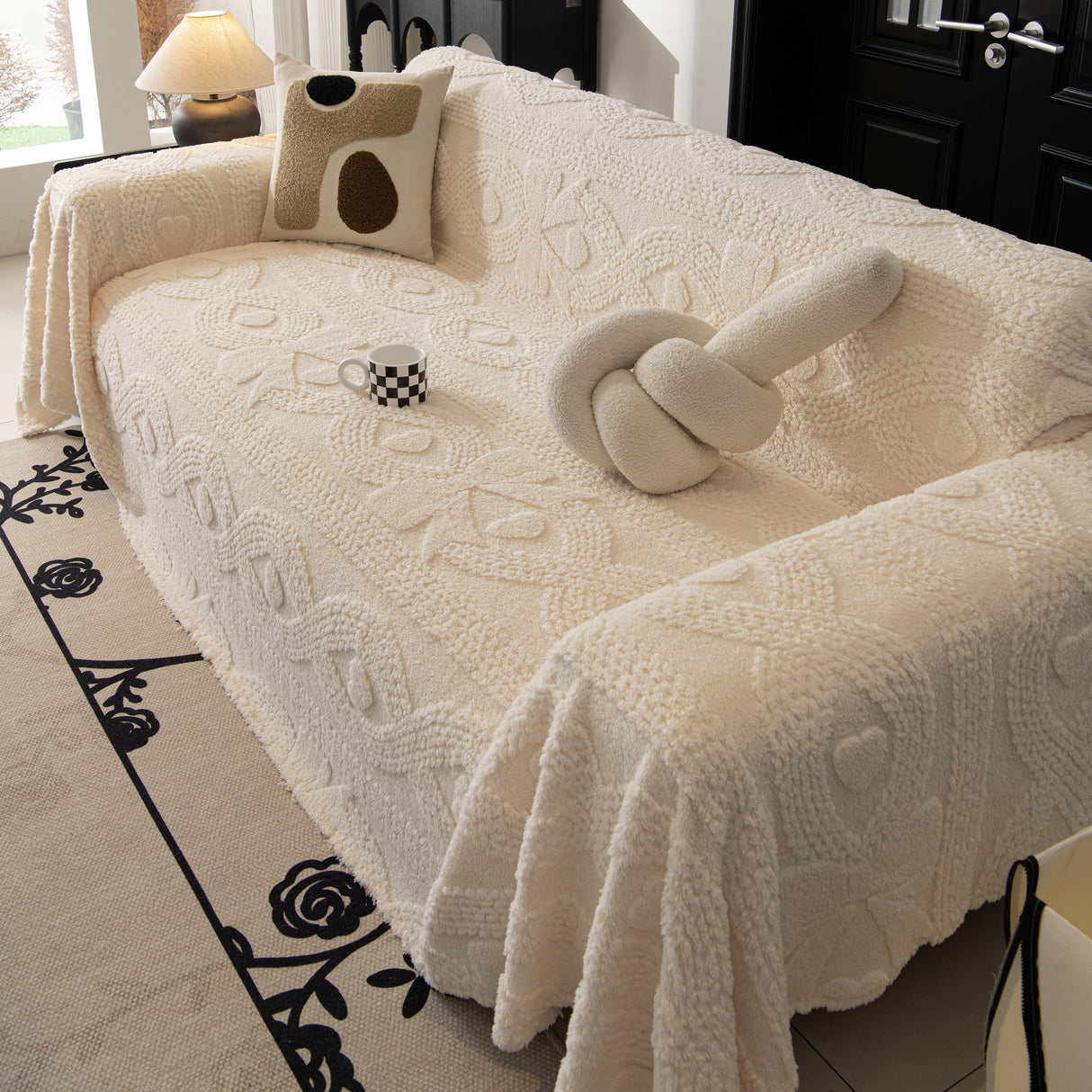 Soft Plush Fleece Throw Blanket for Couch Solid Cute Warm Couch Cover Blanket for Winter