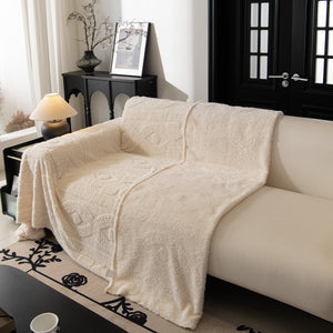 Soft Plush Fleece Throw Blanket for Couch Solid Cute Warm Couch Cover Blanket for Winter
