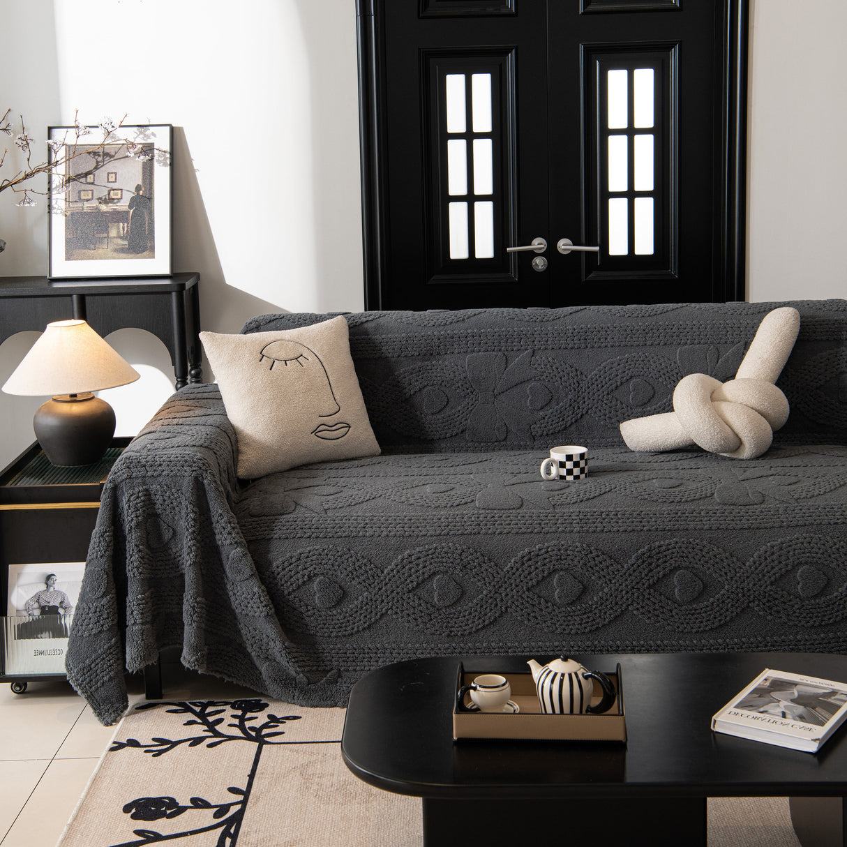 Soft Plush Fleece Throw Blanket for Couch Solid Cute Warm Couch Cover Blanket for Winter