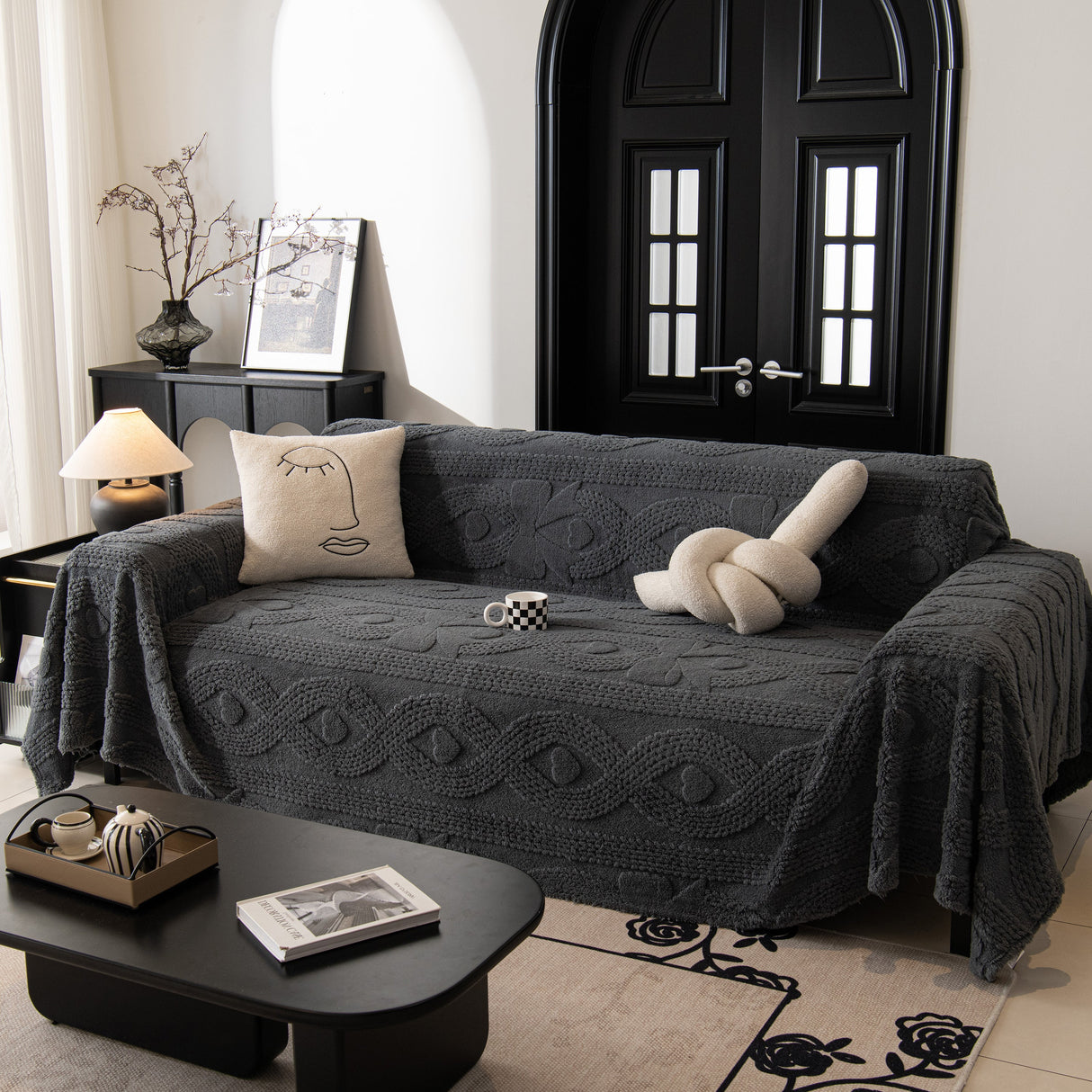 Soft Plush Fleece Throw Blanket for Couch Solid Cute Warm Couch Cover Blanket for Winter