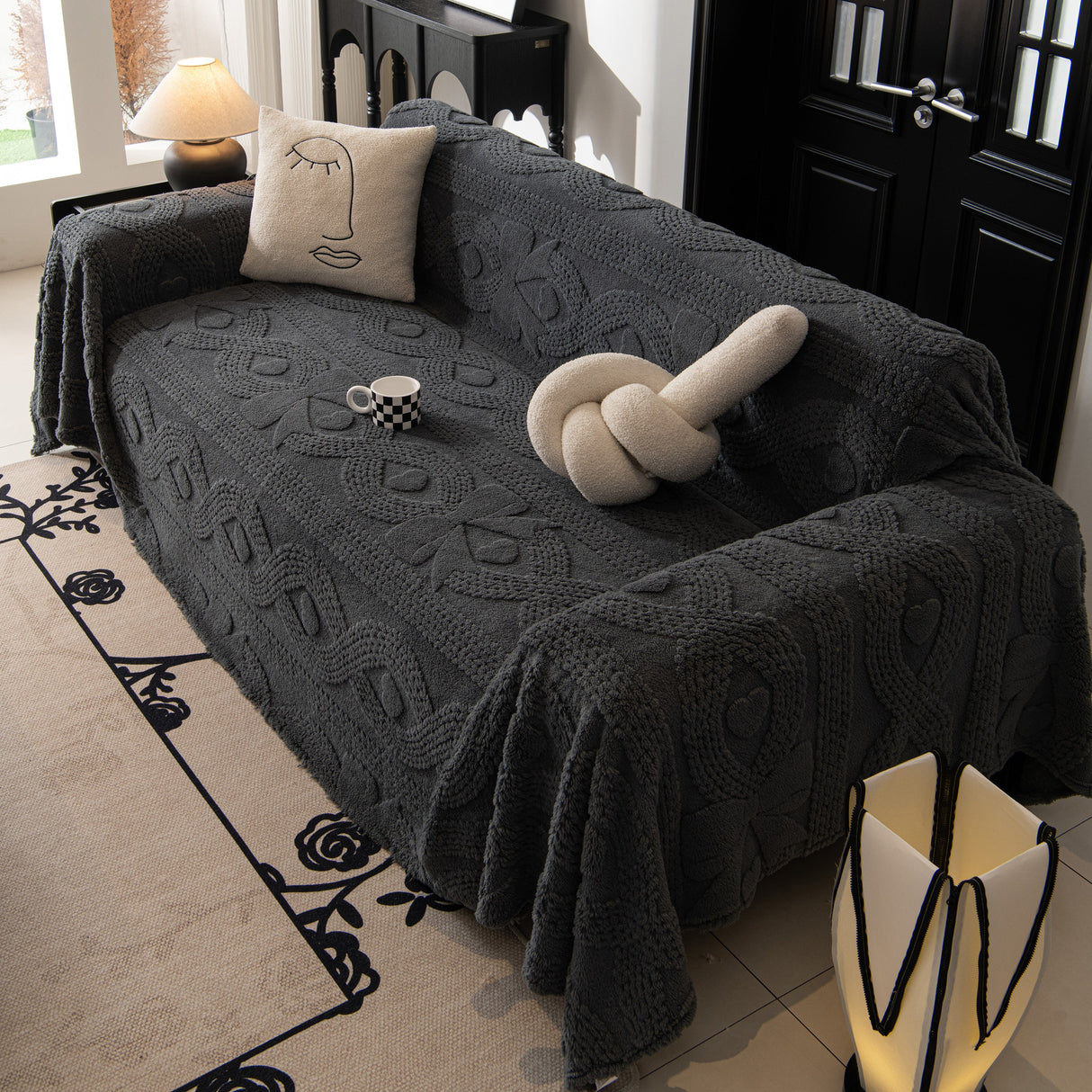 Soft Plush Fleece Throw Blanket for Couch Solid Cute Warm Couch Cover Blanket for Winter