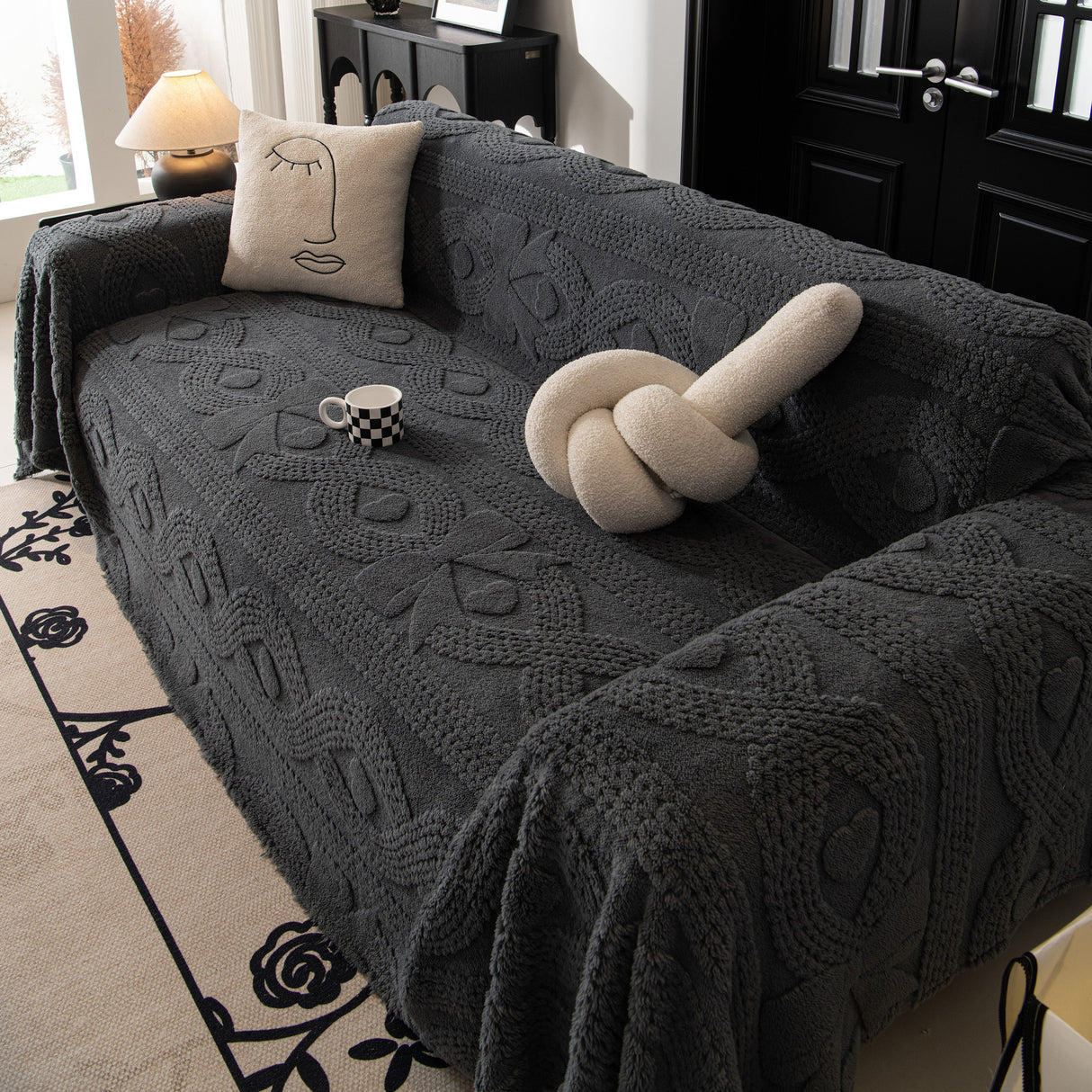 Soft Plush Fleece Throw Blanket for Couch Solid Cute Warm Couch Cover Blanket for Winter