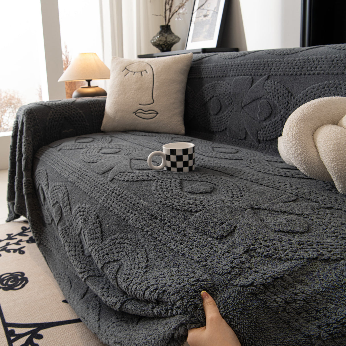 Soft Plush Fleece Throw Blanket for Couch Solid Cute Warm Couch Cover Blanket for Winter