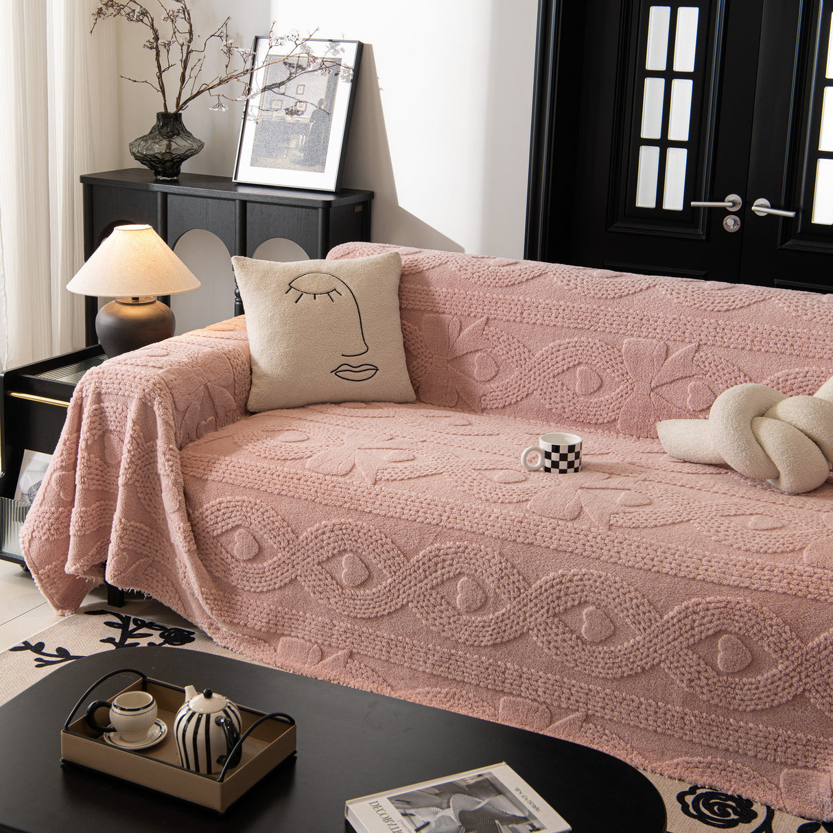 Soft Plush Fleece Throw Blanket for Couch Solid Cute Warm Couch Cover Blanket for Winter