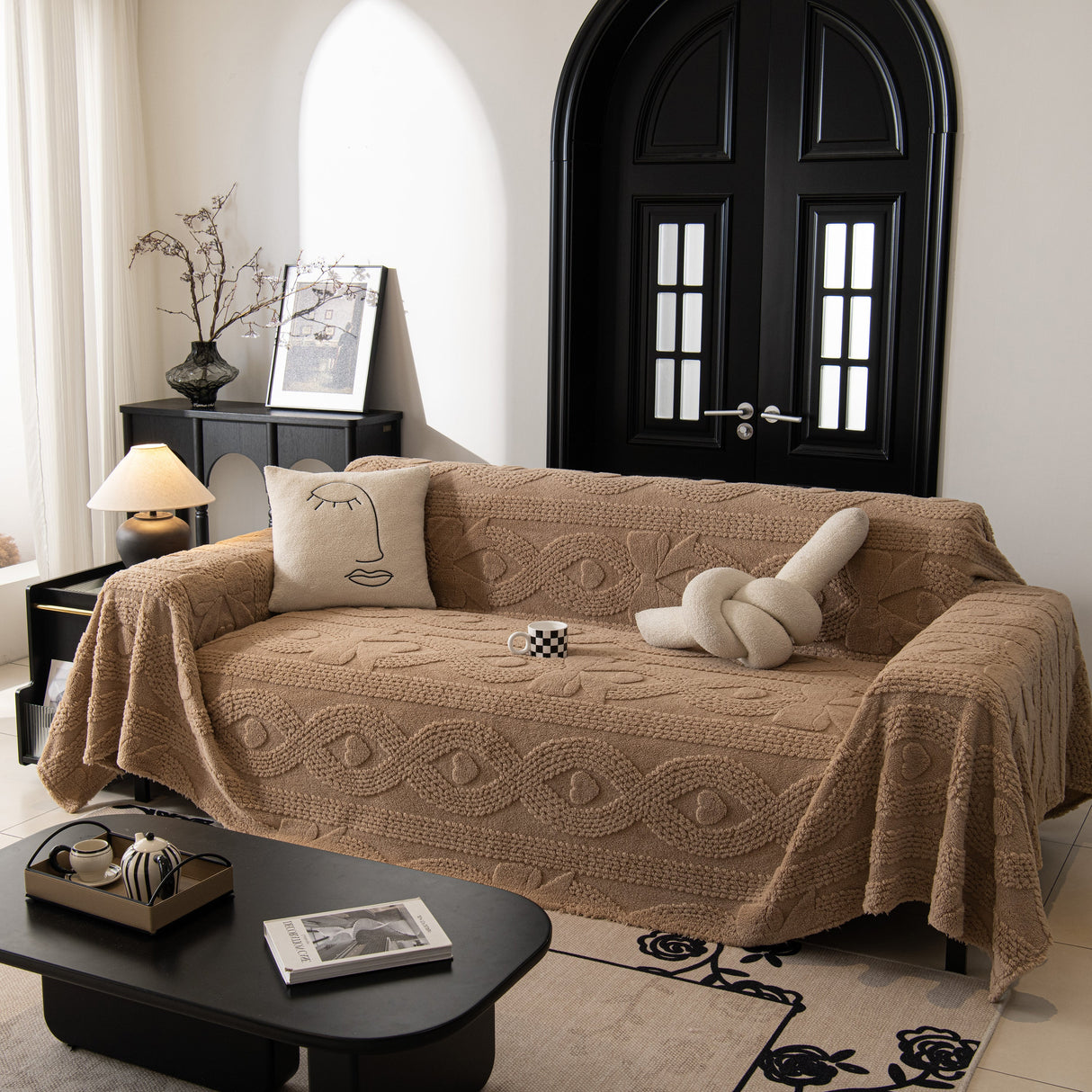 Soft Plush Fleece Throw Blanket for Couch Solid Cute Warm Couch Cover Blanket for Winter