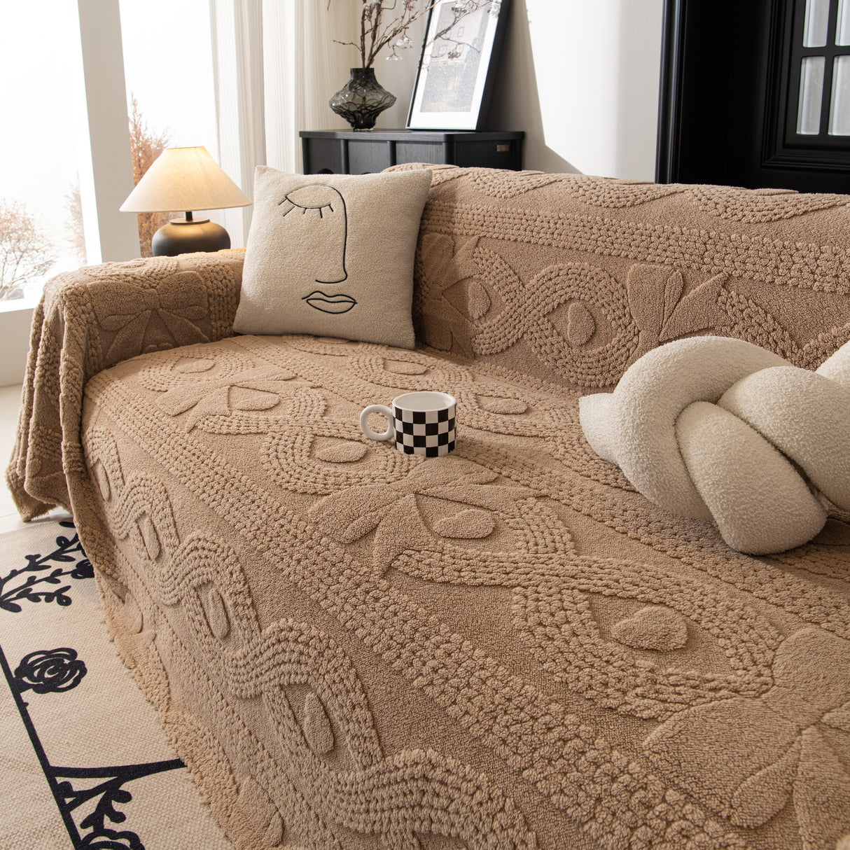 Soft Plush Fleece Throw Blanket for Couch Solid Cute Warm Couch Cover Blanket for Winter