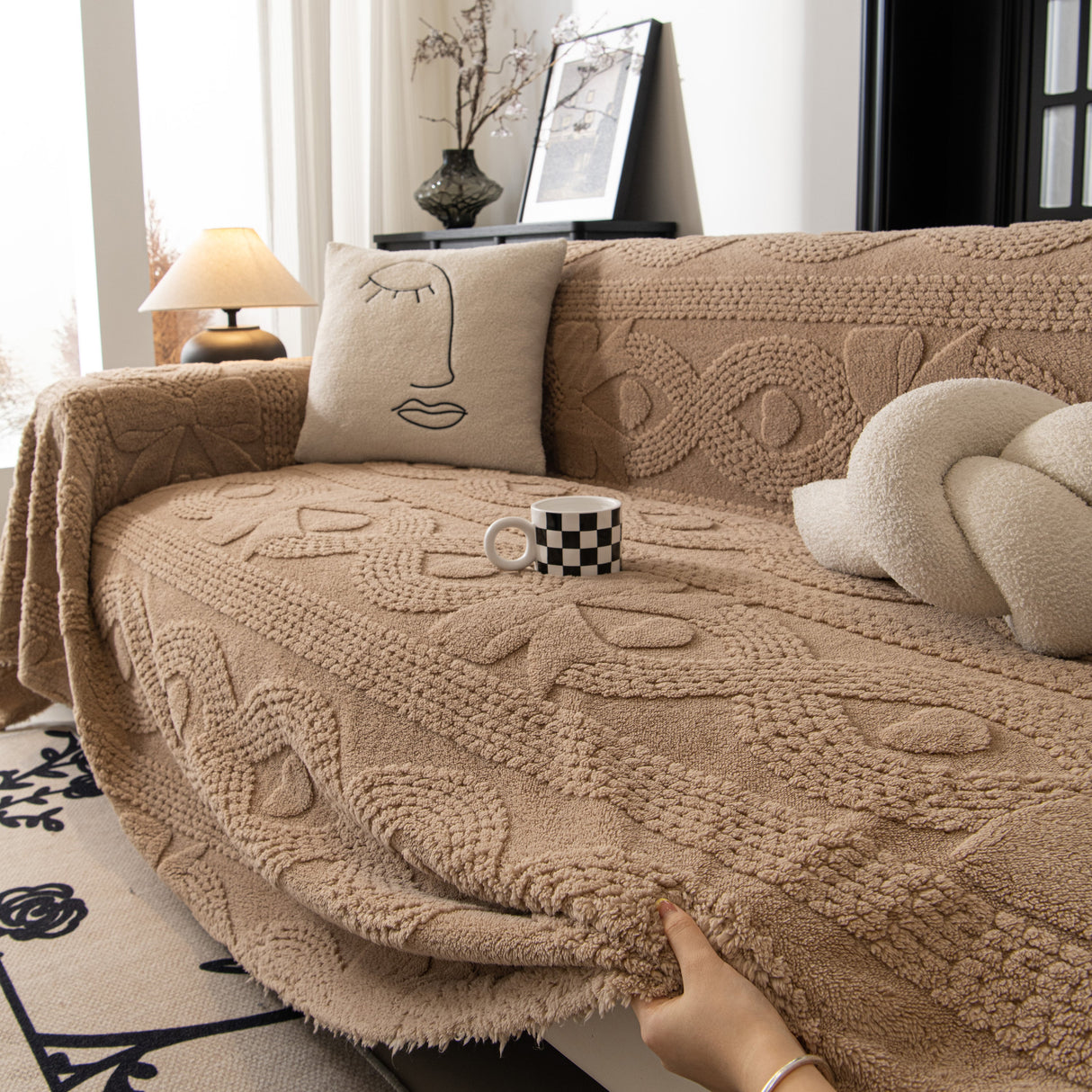 Soft Plush Fleece Throw Blanket for Couch Solid Cute Warm Couch Cover Blanket for Winter