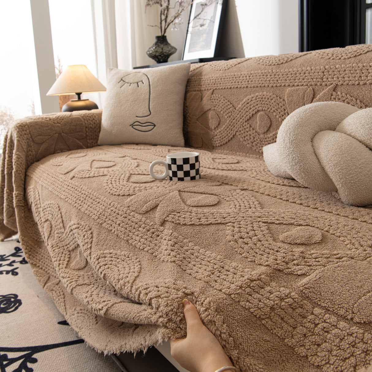 Soft Plush Fleece Throw Blanket for Couch Solid Cute Warm Couch Cover Blanket for Winter