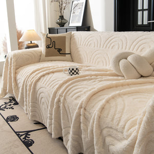 Plush Warm Decor Couch Cover Soft Jacquard Fleece Throw Blankets for Bed Couch Sofa Chair