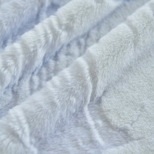 Plush Faux Fur Warm Sofa Cover with Waves Jacquard Textured Throw Blankets for Couch