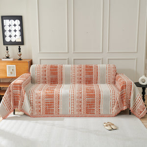 Chenille Sofa Cover Throw Blanket, Boho Geometric Scratch Proof Couch Protector