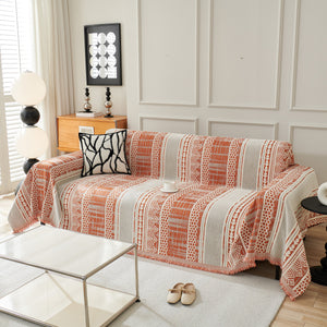 Chenille Sofa Cover Throw Blanket, Boho Geometric Scratch Proof Couch Protector