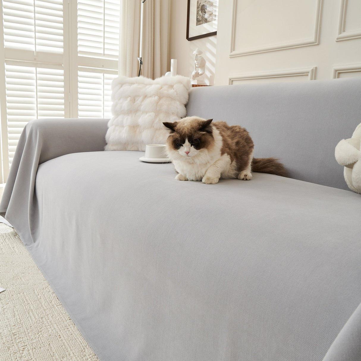 Waterproof Scratch Proof Sofa Protector Throw Blanket, Couch Cover for Pets & Kids