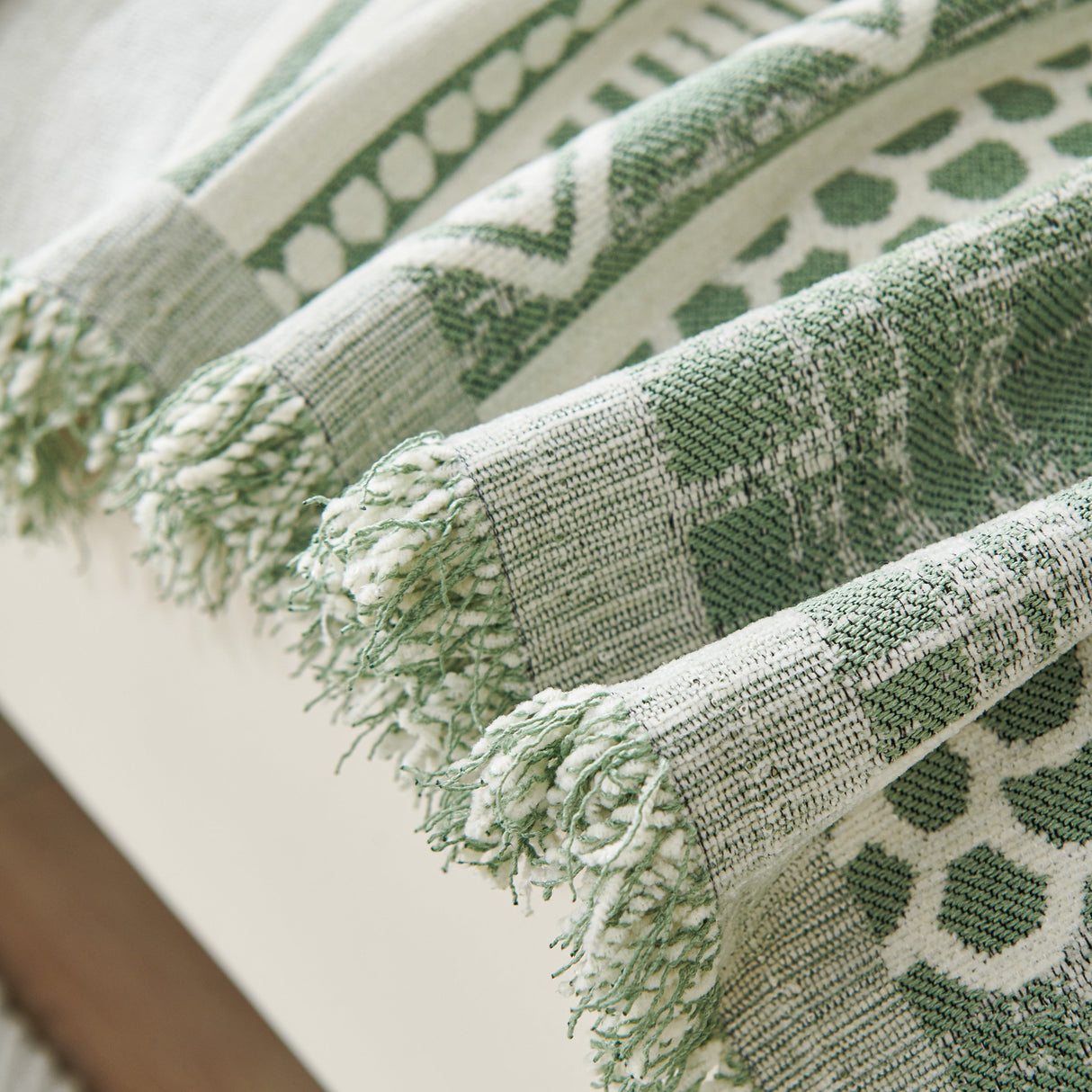 Chenille Sofa Cover Throw Blanket, Boho Geometric Scratch Proof Couch Protector