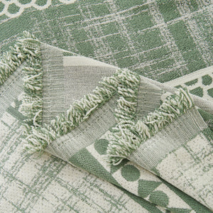 Chenille Sofa Cover Throw Blanket, Boho Geometric Scratch Proof Couch Protector