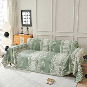 Chenille Sofa Cover Throw Blanket, Boho Geometric Scratch Proof Couch Protector
