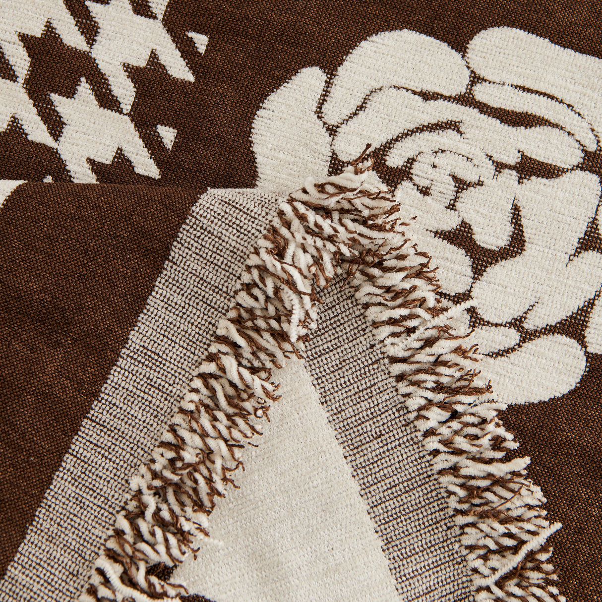 Chenille Houndstooth Sofa Throw Cover, Scratch Proof Cozy Throw Blankets for Couch