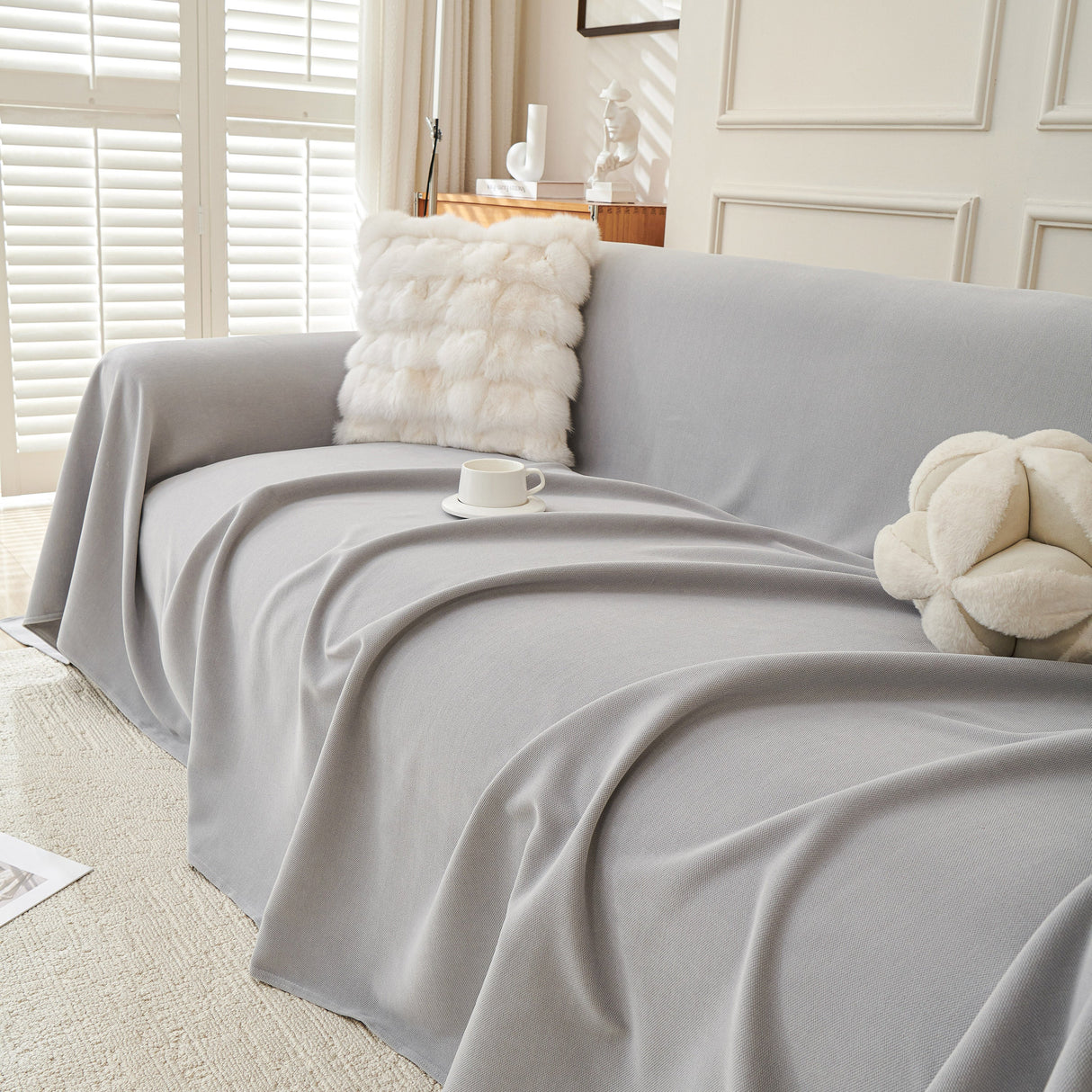 Waterproof Scratch Proof Sofa Protector Throw Blanket, Couch Cover for Pets & Kids