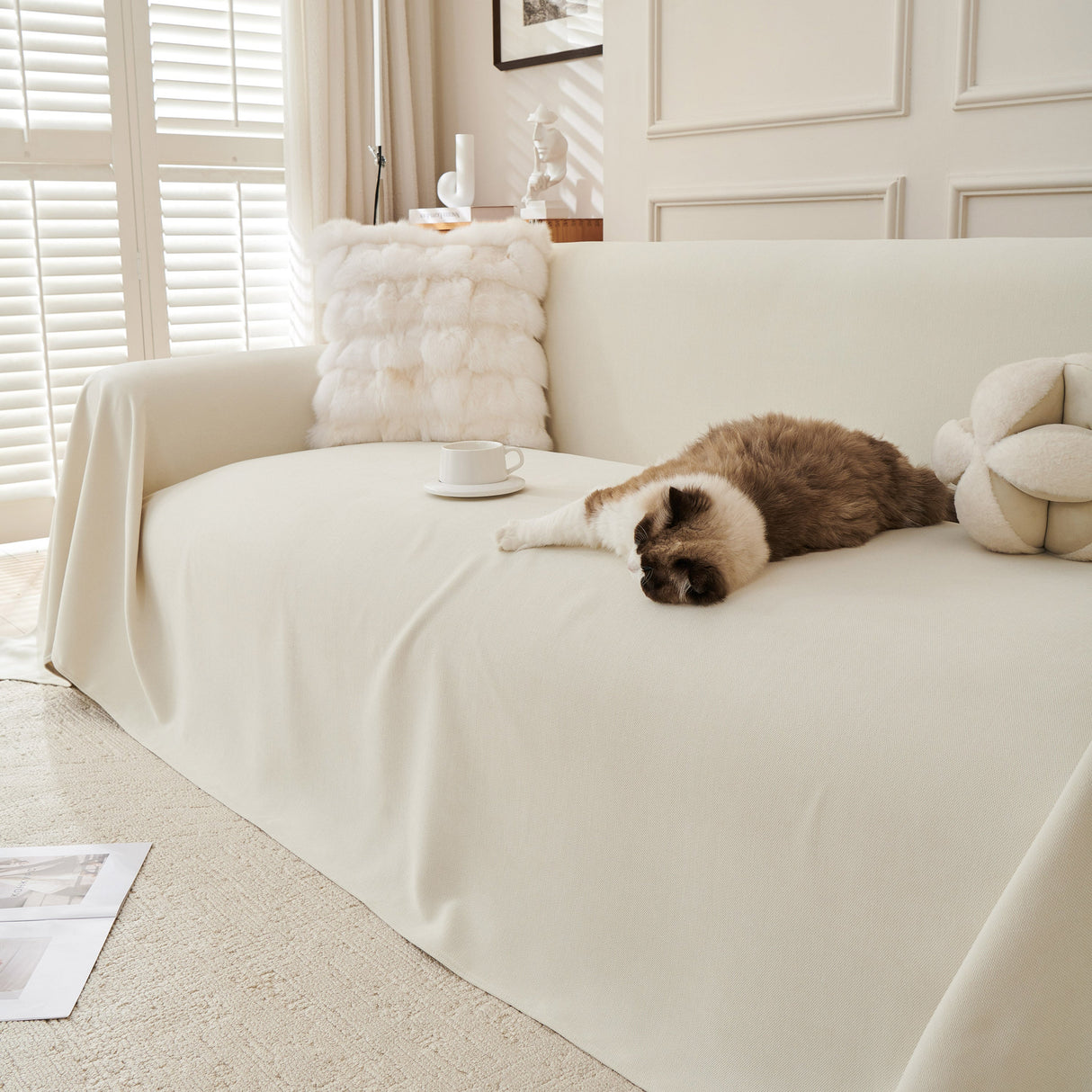 Waterproof Scratch Proof Sofa Protector Throw Blanket, Couch Cover for Pets & Kids