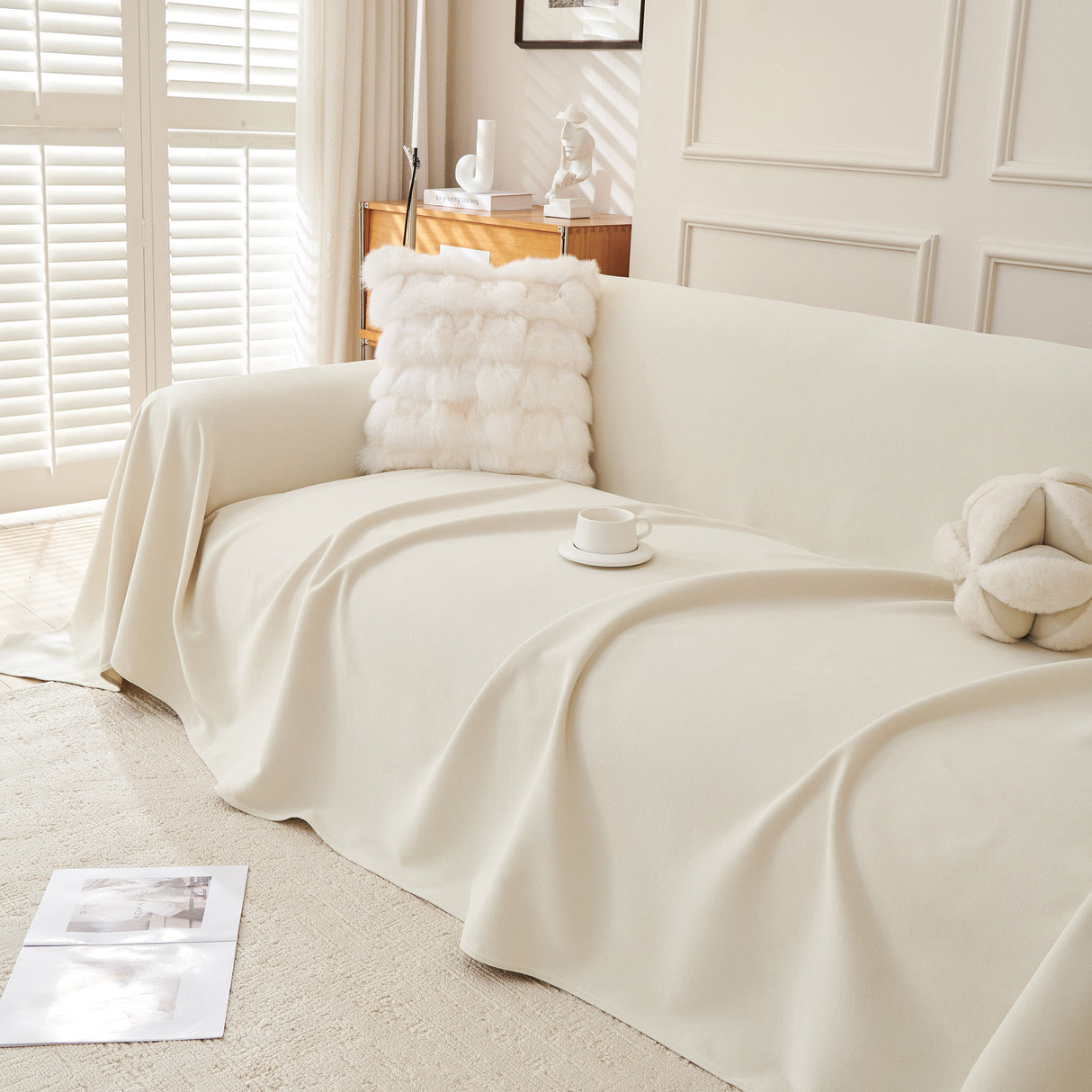 Waterproof Scratch Proof Sofa Protector Throw Blanket, Couch Cover for Pets & Kids