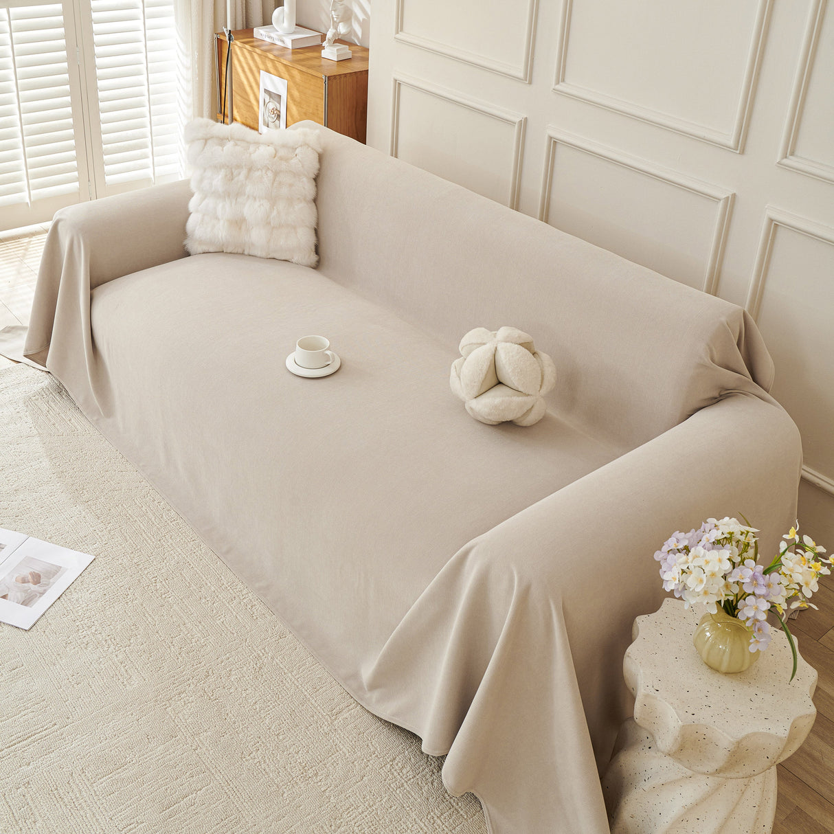 Waterproof Scratch Proof Sofa Protector Throw Blanket, Couch Cover for Pets & Kids