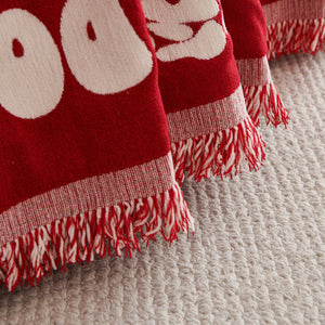 Chenille Houndstooth Sofa Throw Cover, Scratch Proof Cozy Throw Blankets for Couch