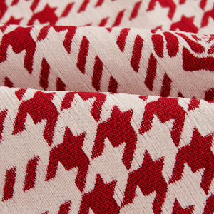 Chenille Houndstooth Sofa Throw Cover, Scratch Proof Cozy Throw Blankets for Couch