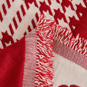 Chenille Houndstooth Sofa Throw Cover, Scratch Proof Cozy Throw Blankets for Couch